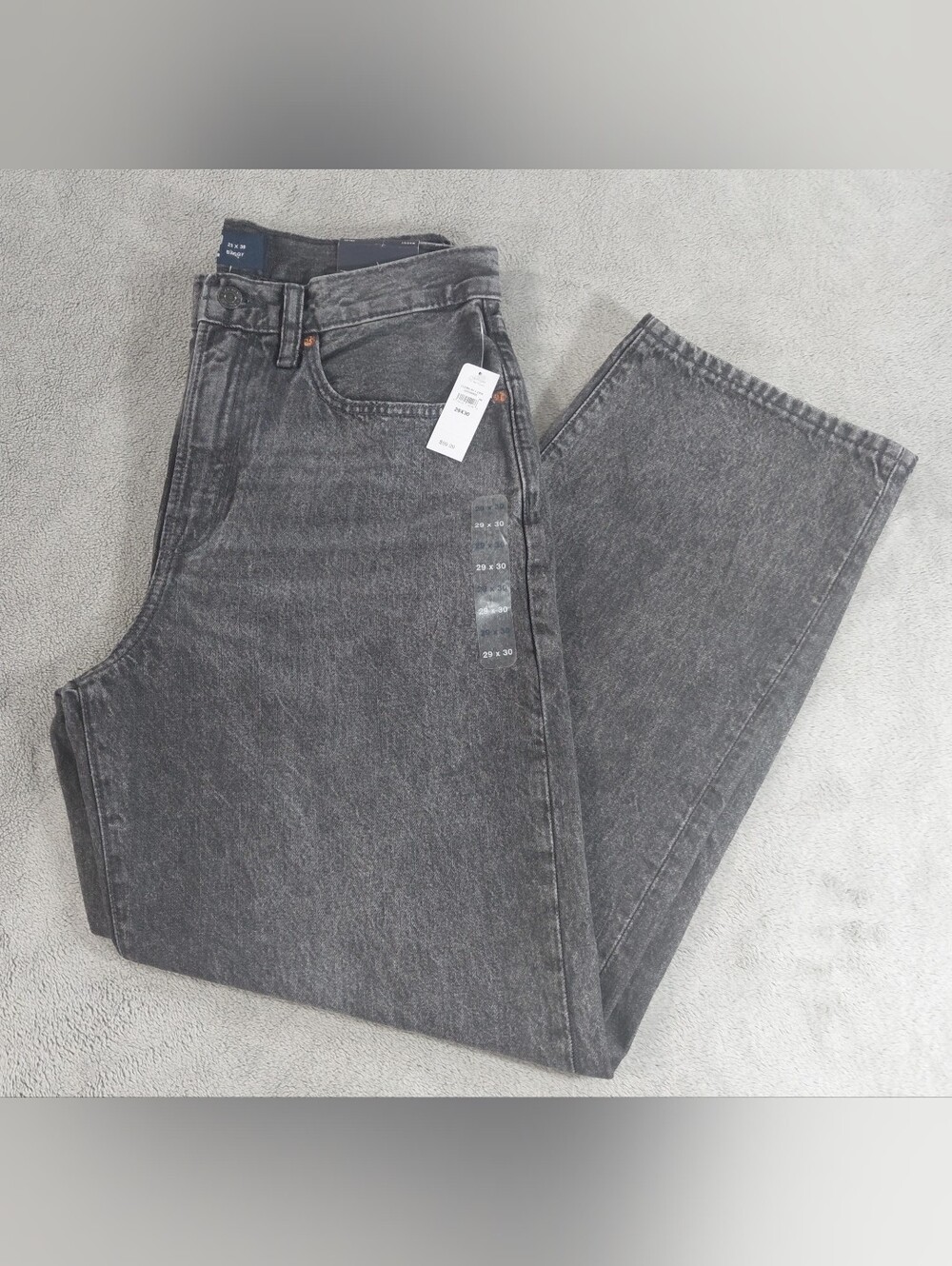 GAP Men's Washed Black Jeans - Straight Leg Baggy